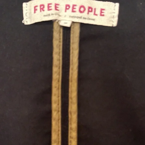 Free People Black Faux Suede Button Down Jacket Military Style - Picture 3 of 5